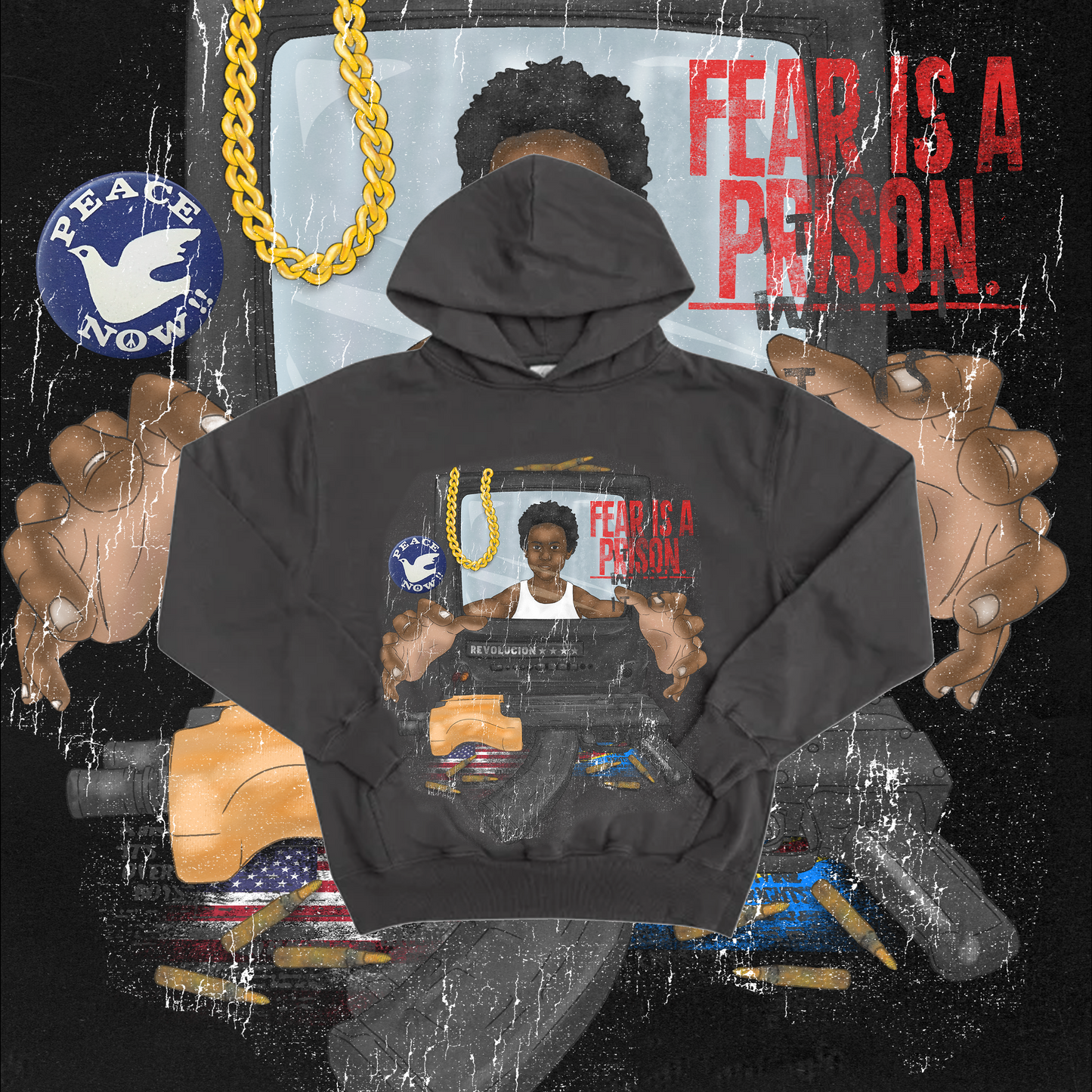 Premium Peek-a-boo Hoodie Black