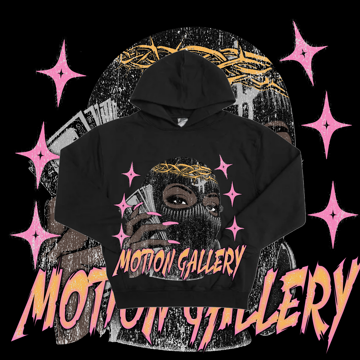 Premium Motion Girl Hoodie Black
