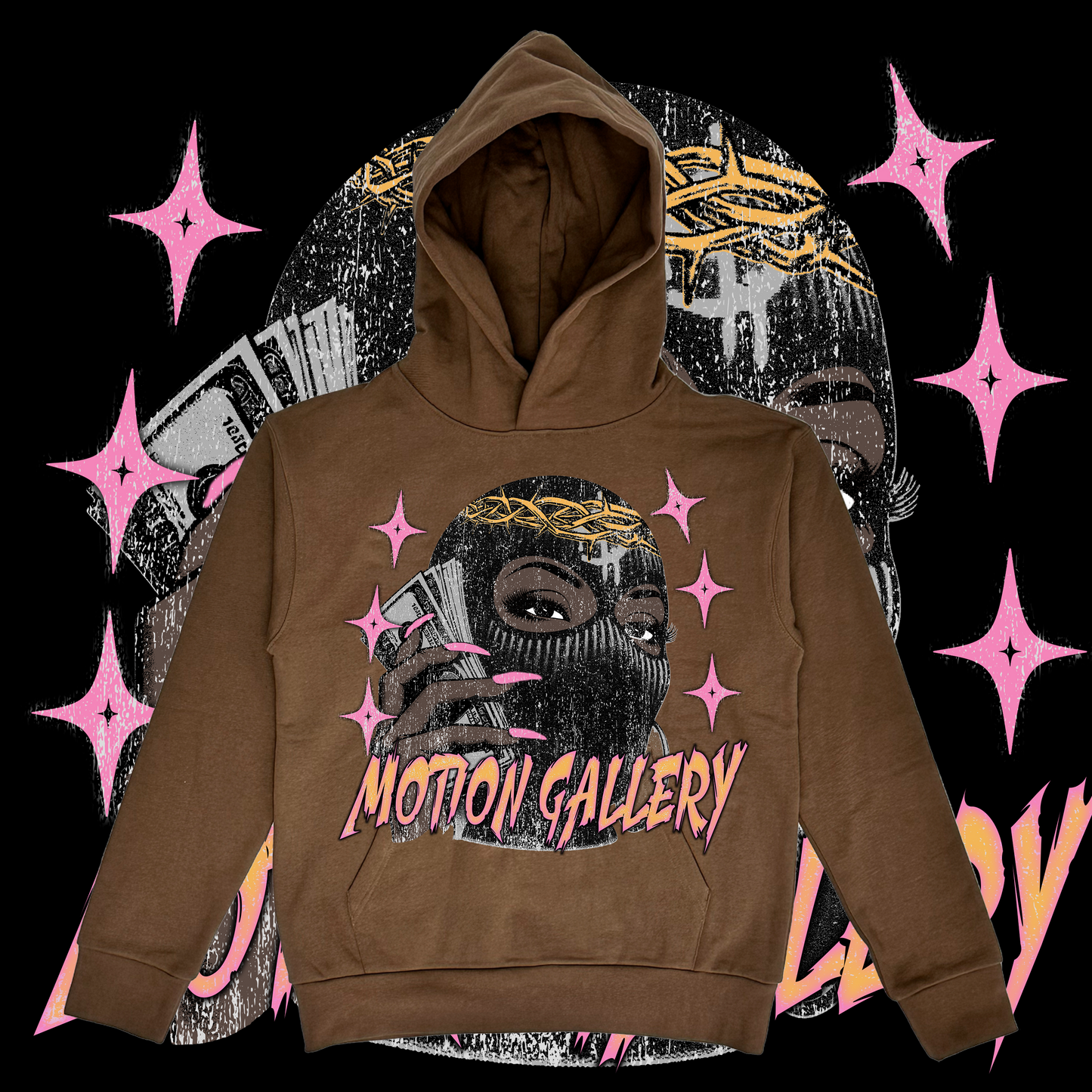 Motion Girl Hoodie Brown