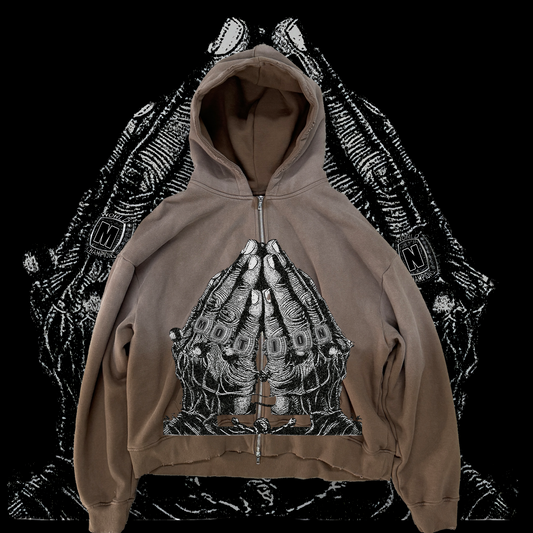 Premium Prayers Zip Up Brown